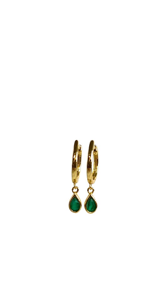 The leafy green onyx earrings