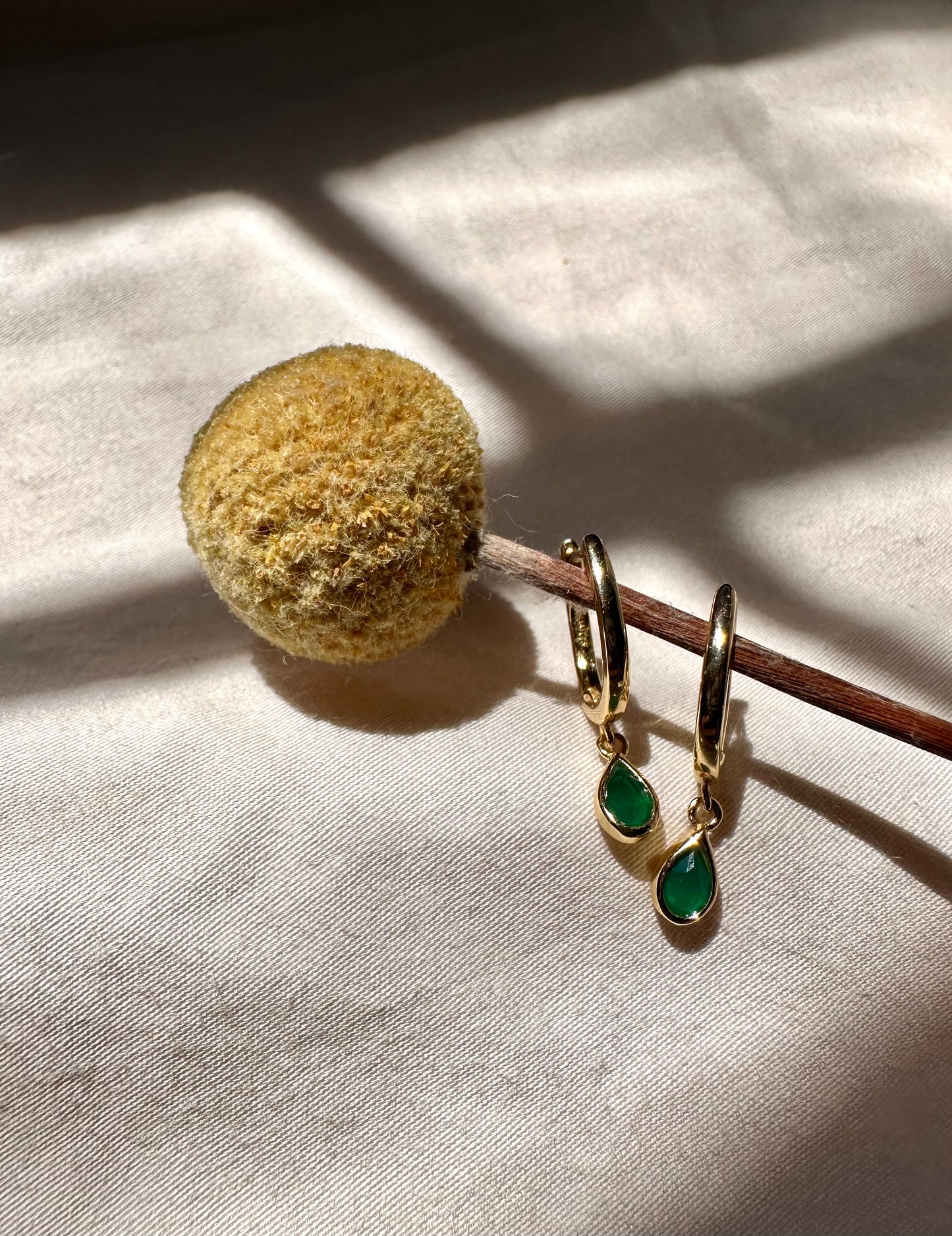 The leafy green onyx earrings