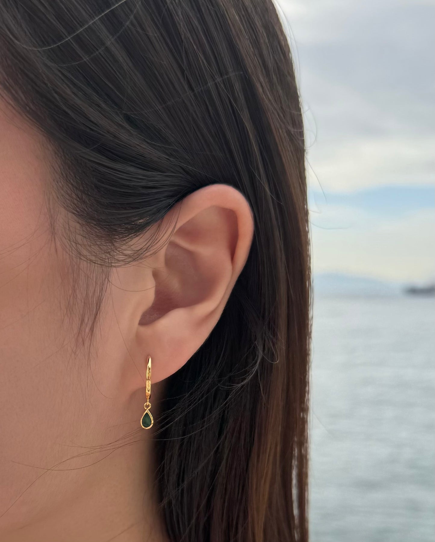 The leafy green onyx earrings